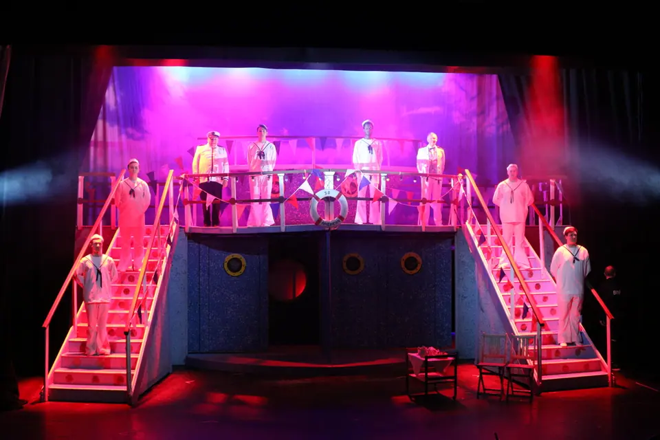 Willenhall Musical Theatre Company's 2017 production of Anything Goes at Dormston Mill Theatre, Sedgley. Photograph 38 of 170.