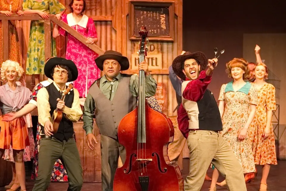 Willenhall Musical Theatre Company's 2015 production of Crazy For You at Dormston Mill Theatre, Sedgley. Photograph 6 of 30.