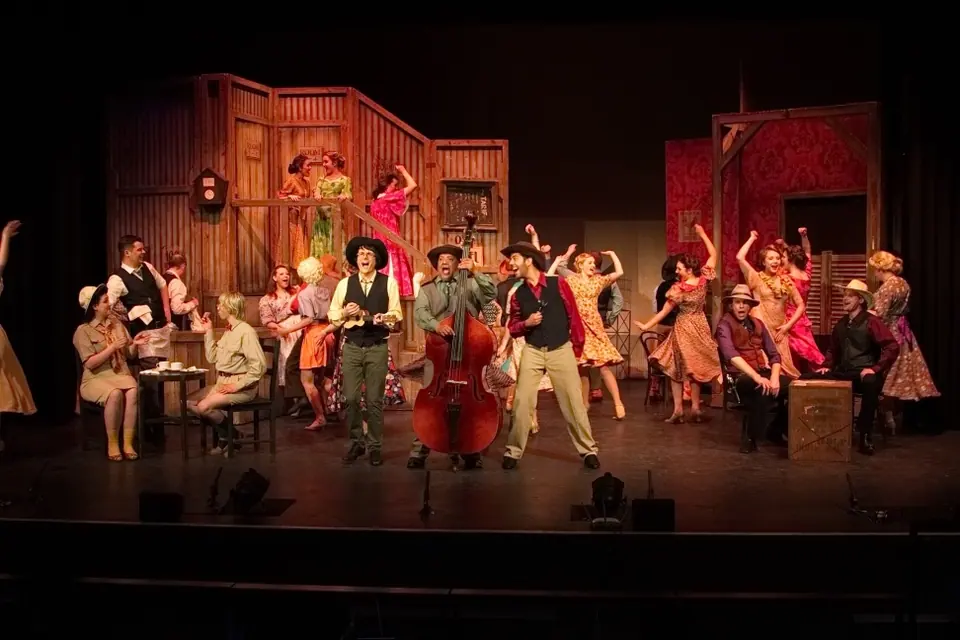 Willenhall Musical Theatre Company's 2015 production of Crazy For You at Dormston Mill Theatre, Sedgley. Photograph 104 of 228.