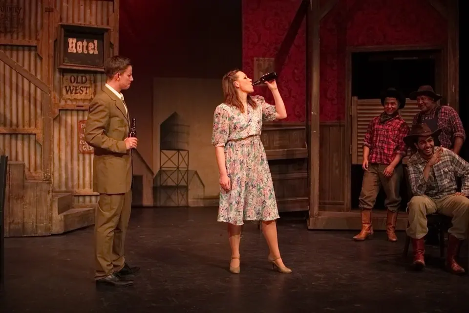 Willenhall Musical Theatre Company's 2015 production of Crazy For You at Dormston Mill Theatre, Sedgley. Photograph 123 of 228.