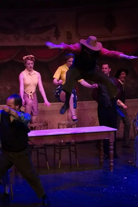 Willenhall Musical Theatre Company's 2015 production of Crazy For You at Dormston Mill Theatre, Sedgley. Photograph 161 of 228.