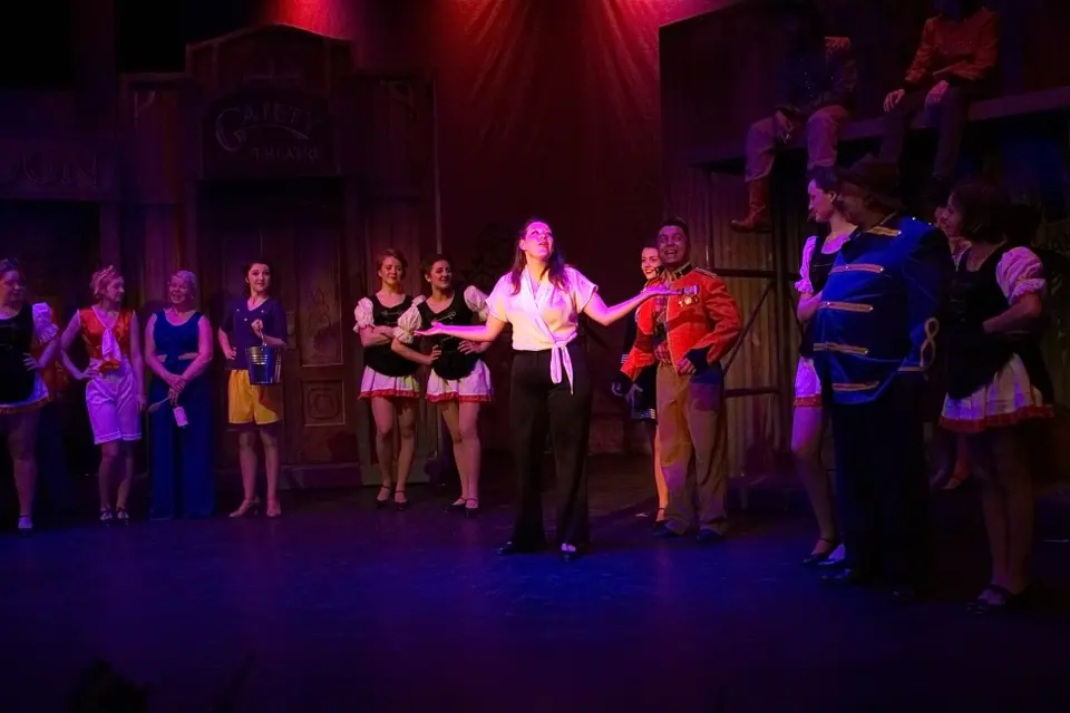 Willenhall Musical Theatre Company's 2015 production of Crazy For You at Dormston Mill Theatre, Sedgley. Photograph 197 of 228.