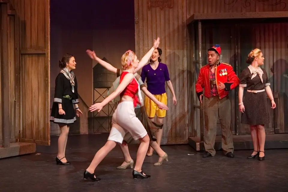 Willenhall Musical Theatre Company's 2015 production of Crazy For You at Dormston Mill Theatre, Sedgley. Photograph 64 of 228.