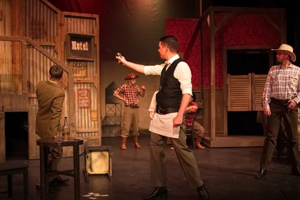 Willenhall Musical Theatre Company's 2015 production of Crazy For You at Dormston Mill Theatre, Sedgley. Photograph 82 of 228.