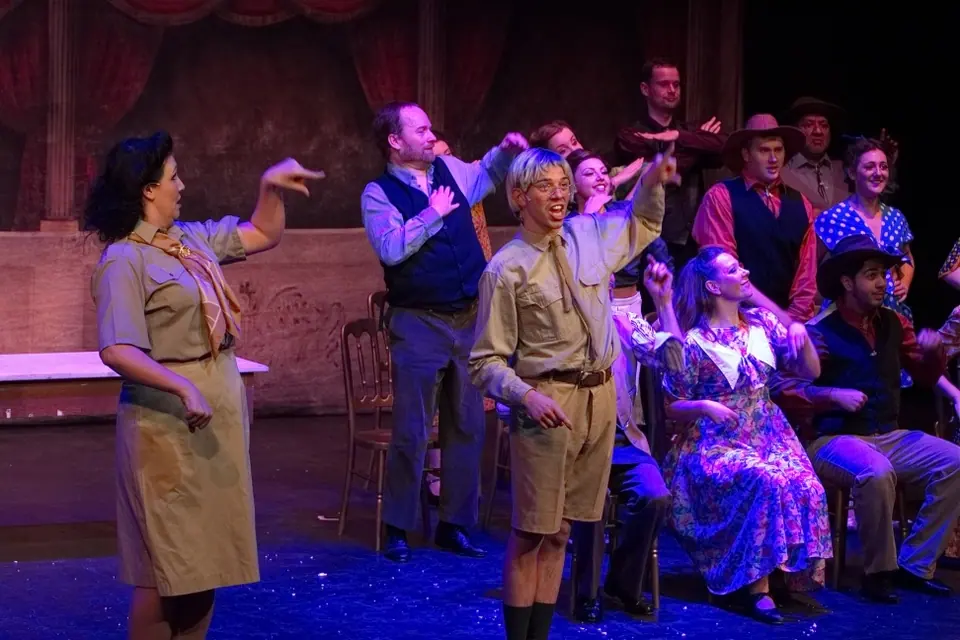 Willenhall Musical Theatre Company's 2015 production of Crazy For You at Dormston Mill Theatre, Sedgley. Photograph 94 of 228.