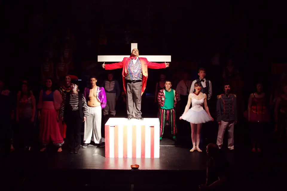 Willenhall Musical Theatre Company's 2011 production of Godspell. Photograph 43 of 72.
