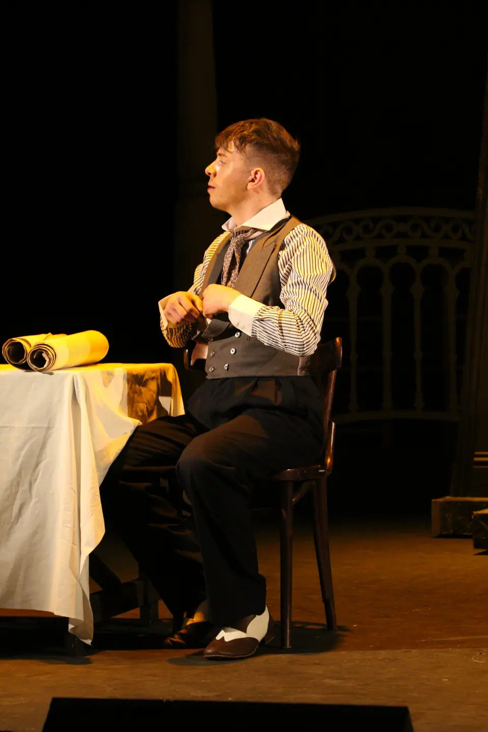 Willenhall Musical Theatre Company's 2018 production of Half a Sixpence at Dormston Mill Theatre, Sedgley. Photograph 218 of 258.