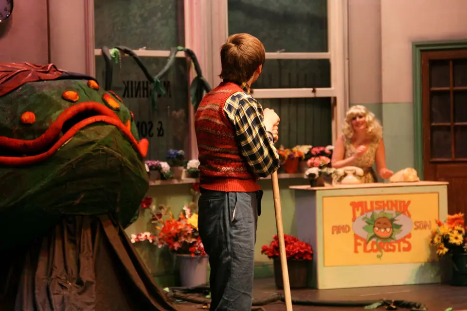 Willenhall Musical Theatre Company's 2008 production of Little Shop of Horrors. Photograph 8 of 30.