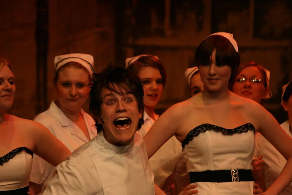 Willenhall Musical Theatre Company's 2008 production of Little Shop of Horrors. Photograph 55 of 171.