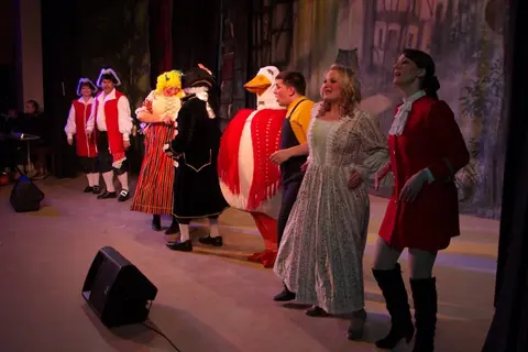 Willenhall Musical Theatre Company's 2011 pantomime, Mother Goose at Moreton Community School, Wolverhampton. Photograph 39 of 60.