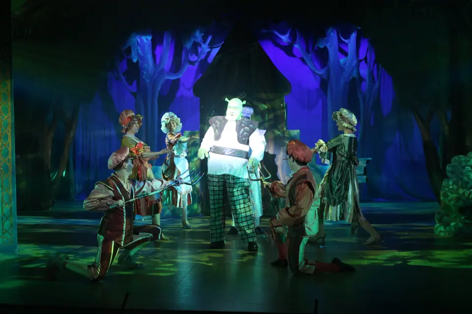 Willenhall Musical Theatre Company's 2023 production of Shrek the Musical at Dormston Mill Theatre, Sedgley. Photograph 13 of 165.