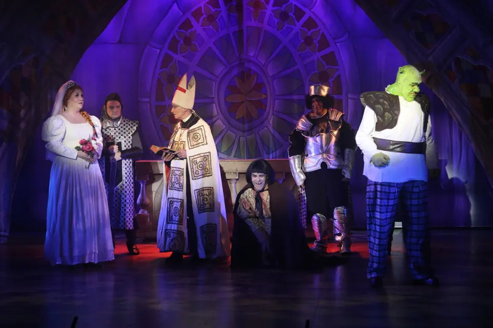 Willenhall Musical Theatre Company's 2023 production of Shrek the Musical at Dormston Mill Theatre, Sedgley. Photograph 140 of 165.