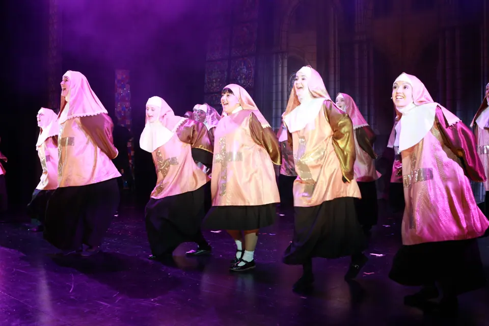 Willenhall Musical Theatre Company's 2019 production of Sister Act at Dormston Mill Theatre, Sedgley. Photograph 111 of 234.