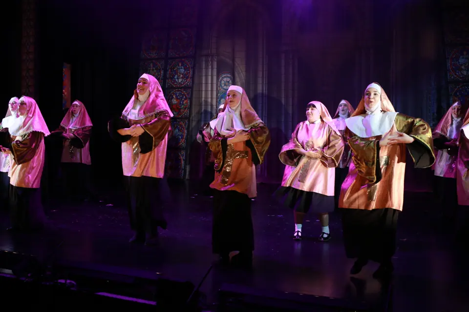 Willenhall Musical Theatre Company's 2019 production of Sister Act at Dormston Mill Theatre, Sedgley. Photograph 112 of 234.