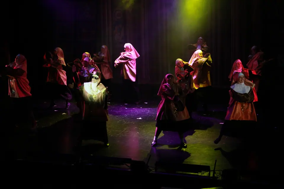 Willenhall Musical Theatre Company's 2019 production of Sister Act at Dormston Mill Theatre, Sedgley. Photograph 113 of 234.