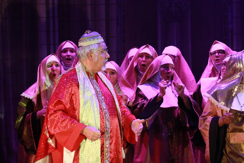 Willenhall Musical Theatre Company's 2019 production of Sister Act at Dormston Mill Theatre, Sedgley. Photograph 119 of 234.