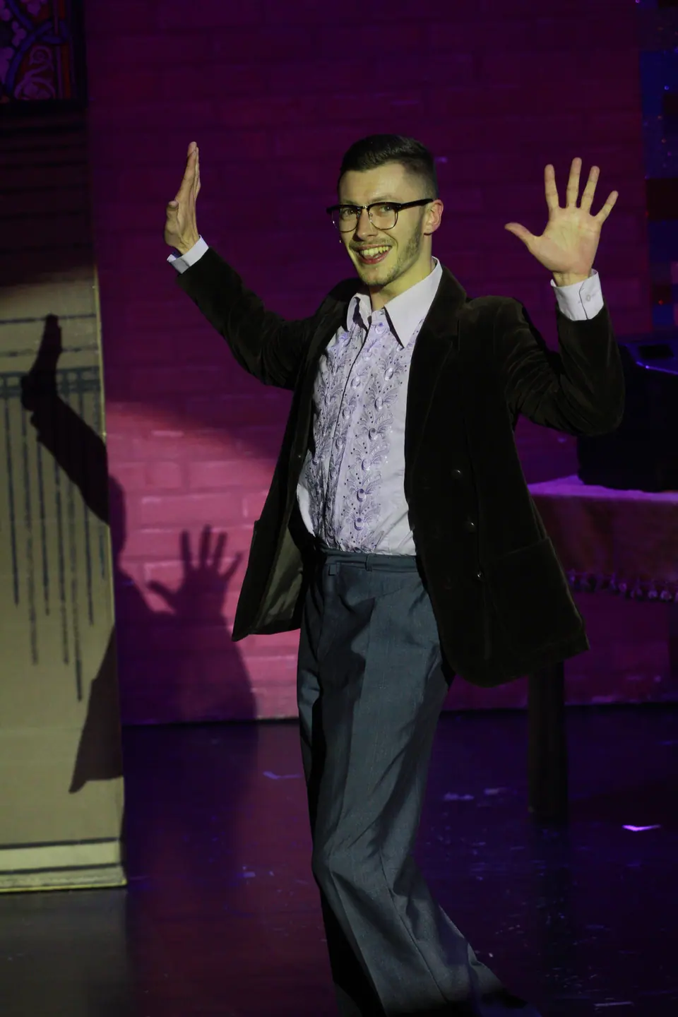Willenhall Musical Theatre Company's 2019 production of Sister Act at Dormston Mill Theatre, Sedgley. Photograph 134 of 234.