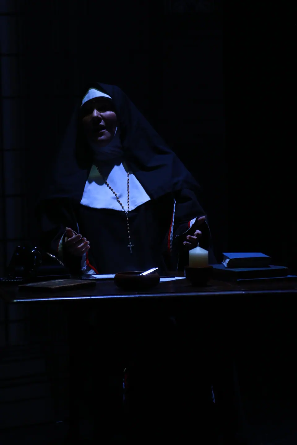Willenhall Musical Theatre Company's 2019 production of Sister Act at Dormston Mill Theatre, Sedgley. Photograph 143 of 234.