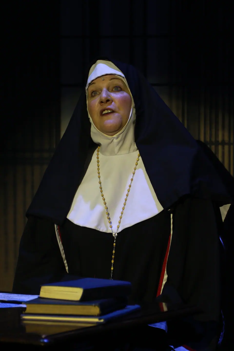 Willenhall Musical Theatre Company's 2019 production of Sister Act at Dormston Mill Theatre, Sedgley. Photograph 145 of 234.