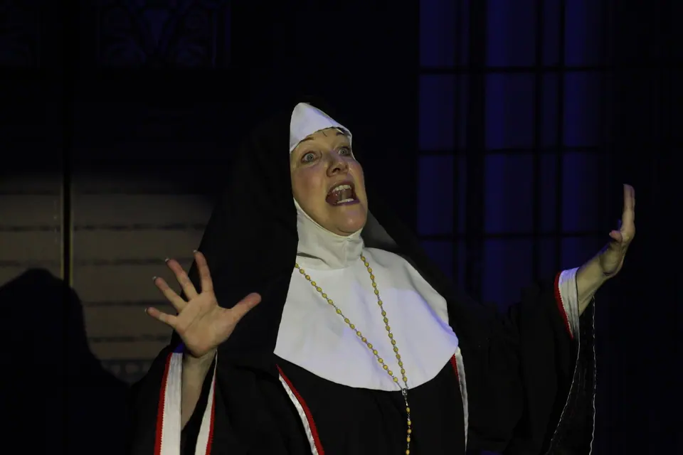 Willenhall Musical Theatre Company's 2019 production of Sister Act at Dormston Mill Theatre, Sedgley. Photograph 146 of 234.