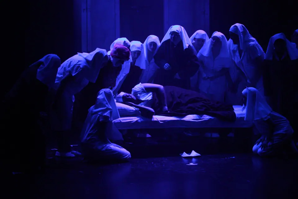 Willenhall Musical Theatre Company's 2019 production of Sister Act at Dormston Mill Theatre, Sedgley. Photograph 147 of 234.