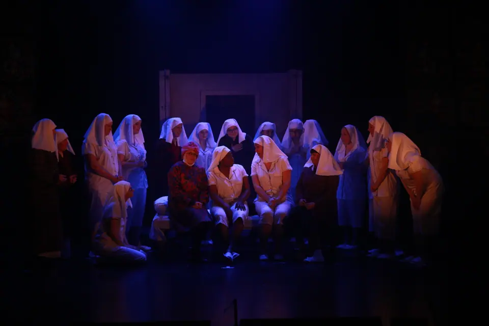 Willenhall Musical Theatre Company's 2019 production of Sister Act at Dormston Mill Theatre, Sedgley. Photograph 149 of 234.