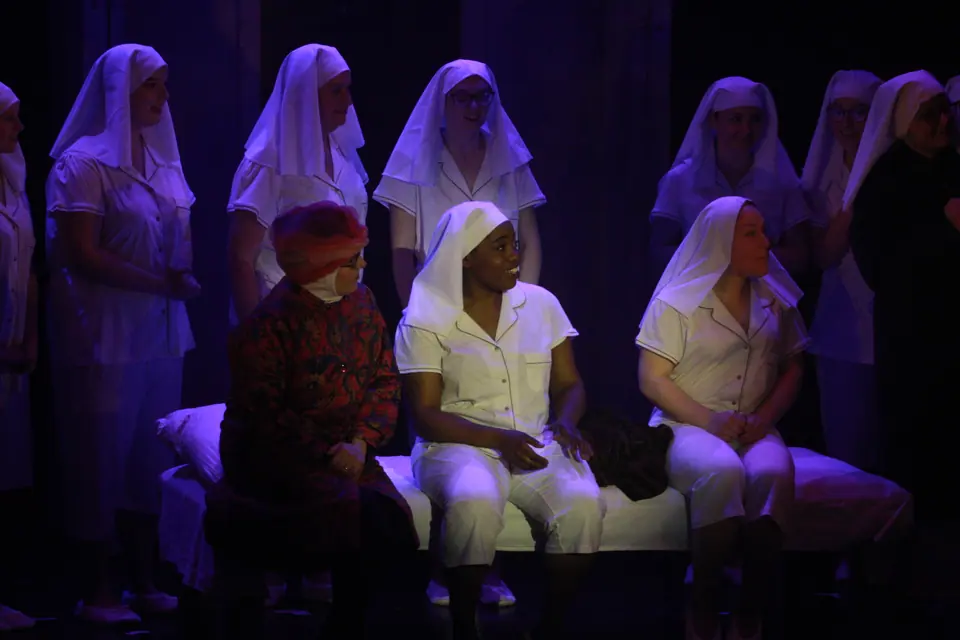 Willenhall Musical Theatre Company's 2019 production of Sister Act at Dormston Mill Theatre, Sedgley. Photograph 152 of 234.