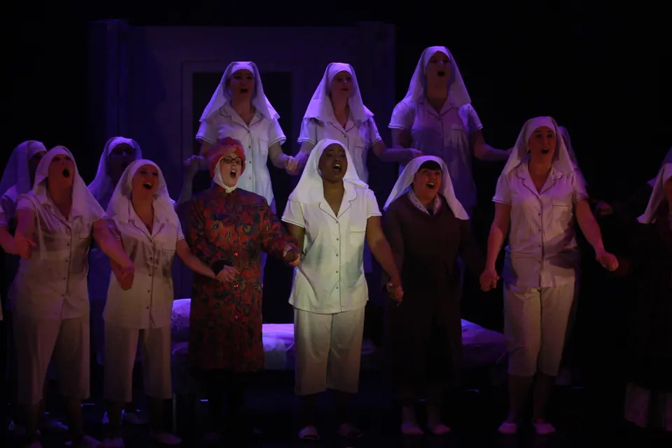 Willenhall Musical Theatre Company's 2019 production of Sister Act at Dormston Mill Theatre, Sedgley. Photograph 158 of 234.