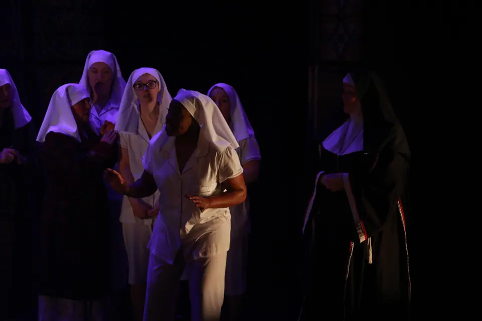 Willenhall Musical Theatre Company's 2019 production of Sister Act at Dormston Mill Theatre, Sedgley. Photograph 159 of 234.