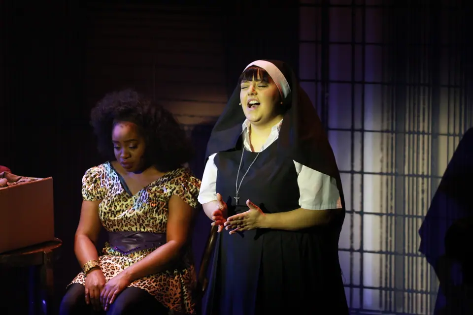 Willenhall Musical Theatre Company's 2019 production of Sister Act at Dormston Mill Theatre, Sedgley. Photograph 168 of 234.