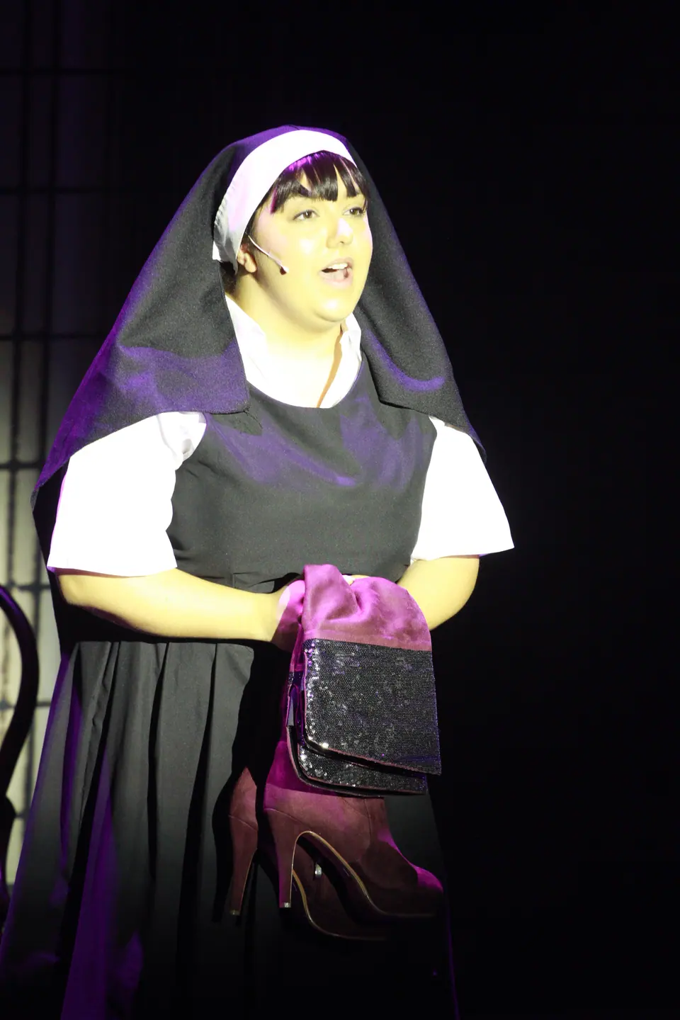 Willenhall Musical Theatre Company's 2019 production of Sister Act at Dormston Mill Theatre, Sedgley. Photograph 170 of 234.