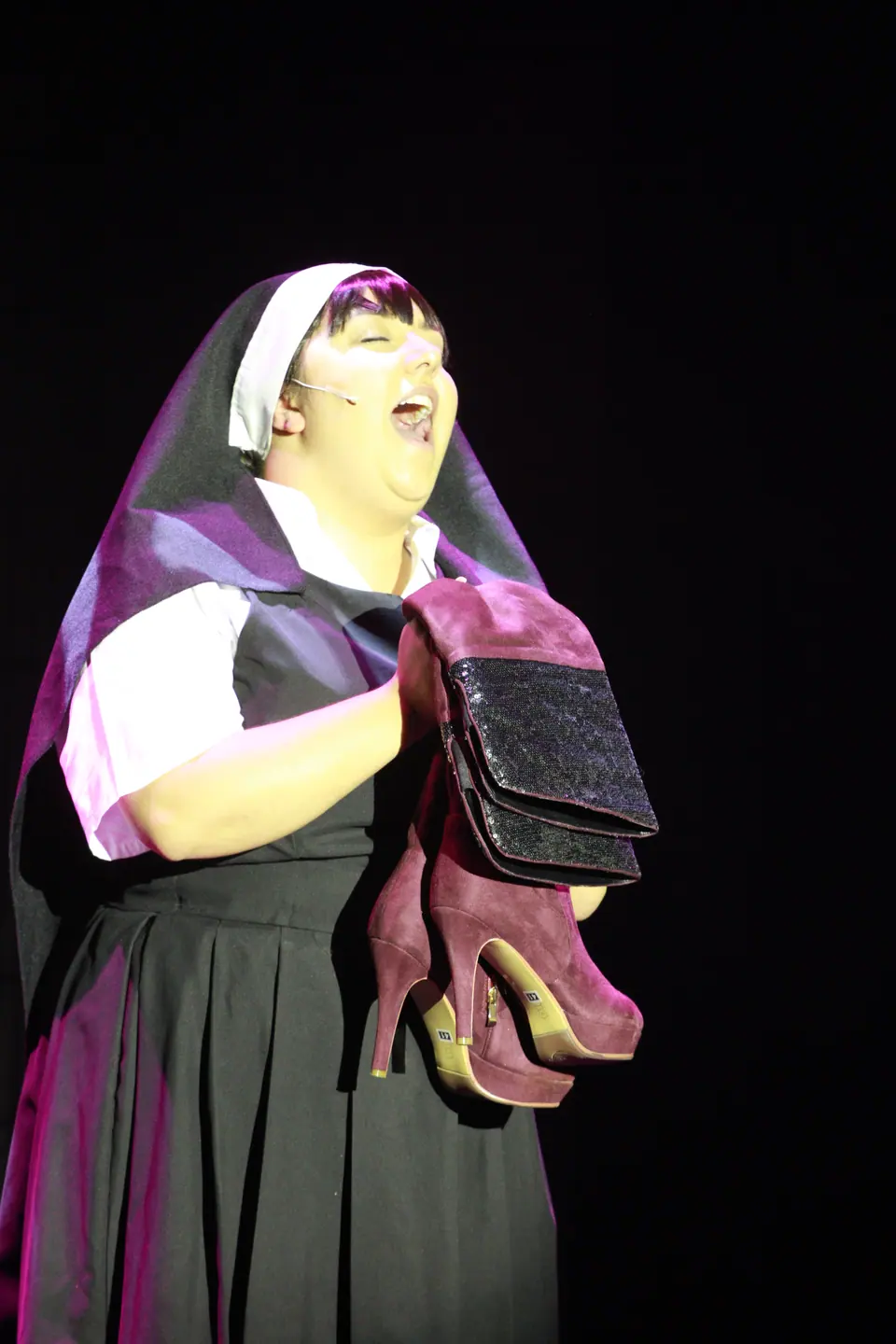 Willenhall Musical Theatre Company's 2019 production of Sister Act at Dormston Mill Theatre, Sedgley. Photograph 171 of 234.