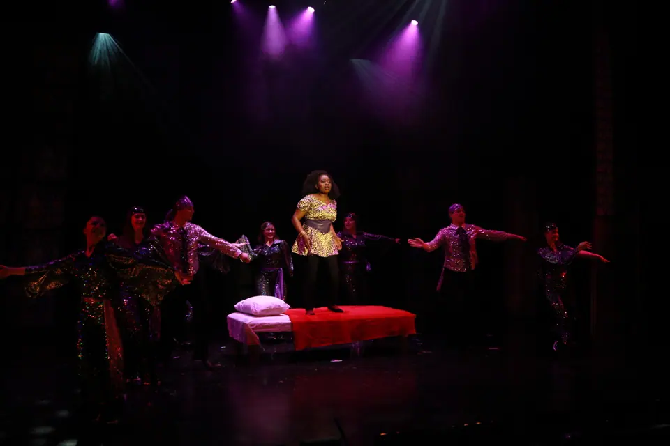 Willenhall Musical Theatre Company's 2019 production of Sister Act at Dormston Mill Theatre, Sedgley. Photograph 181 of 234.