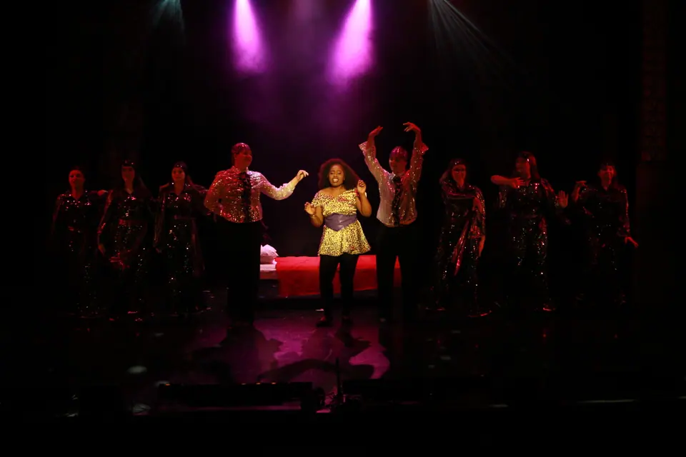 Willenhall Musical Theatre Company's 2019 production of Sister Act at Dormston Mill Theatre, Sedgley. Photograph 184 of 234.