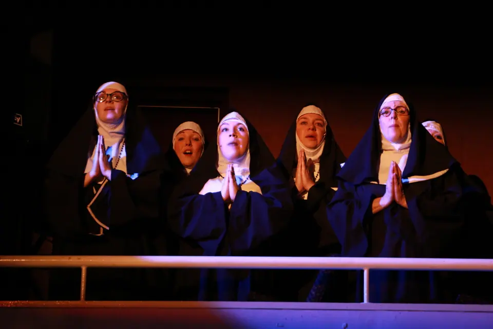 Willenhall Musical Theatre Company's 2019 production of Sister Act at Dormston Mill Theatre, Sedgley. Photograph 185 of 234.