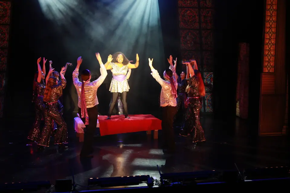 Willenhall Musical Theatre Company's 2019 production of Sister Act at Dormston Mill Theatre, Sedgley. Photograph 188 of 234.