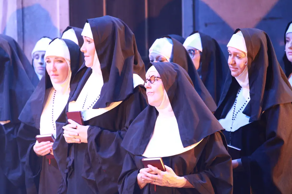 Willenhall Musical Theatre Company's 2019 production of Sister Act at Dormston Mill Theatre, Sedgley. Photograph 201 of 234.