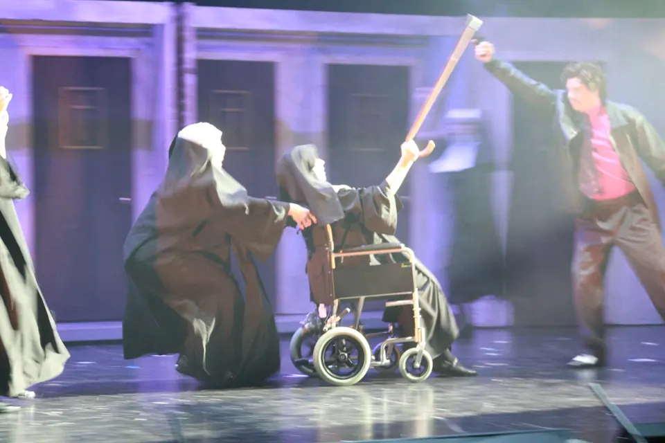 Willenhall Musical Theatre Company's 2019 production of Sister Act at Dormston Mill Theatre, Sedgley. Photograph 205 of 234.