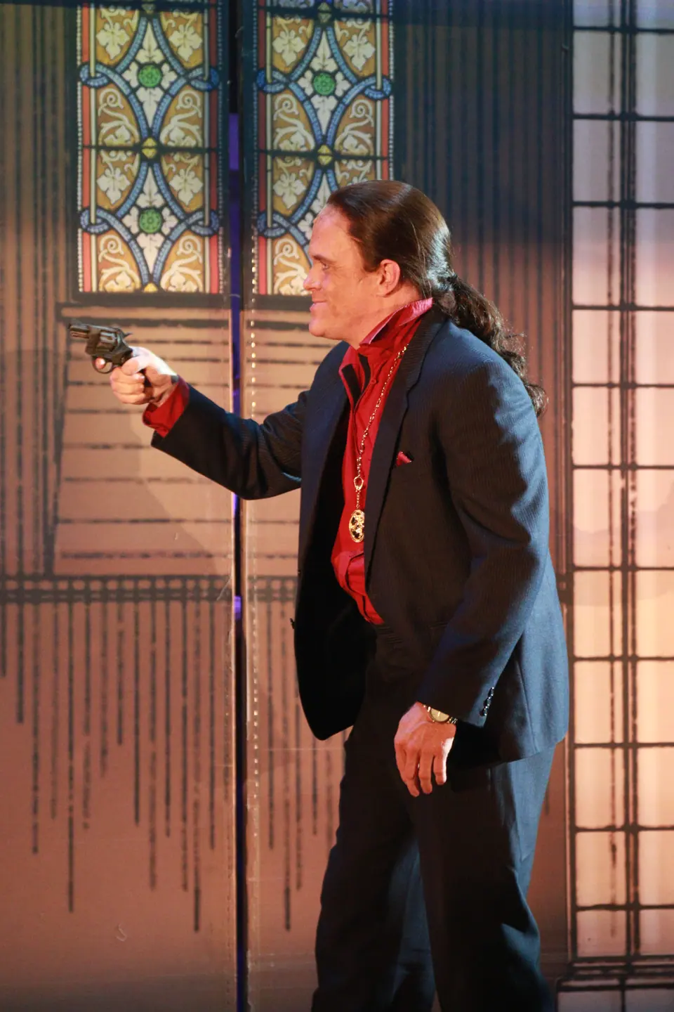 Willenhall Musical Theatre Company's 2019 production of Sister Act at Dormston Mill Theatre, Sedgley. Photograph 208 of 234.