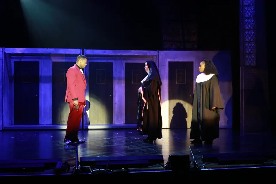 Willenhall Musical Theatre Company's 2019 production of Sister Act at Dormston Mill Theatre, Sedgley. Photograph 217 of 234.