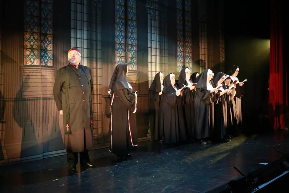 Willenhall Musical Theatre Company's 2019 production of Sister Act at Dormston Mill Theatre, Sedgley. Photograph 22 of 234.