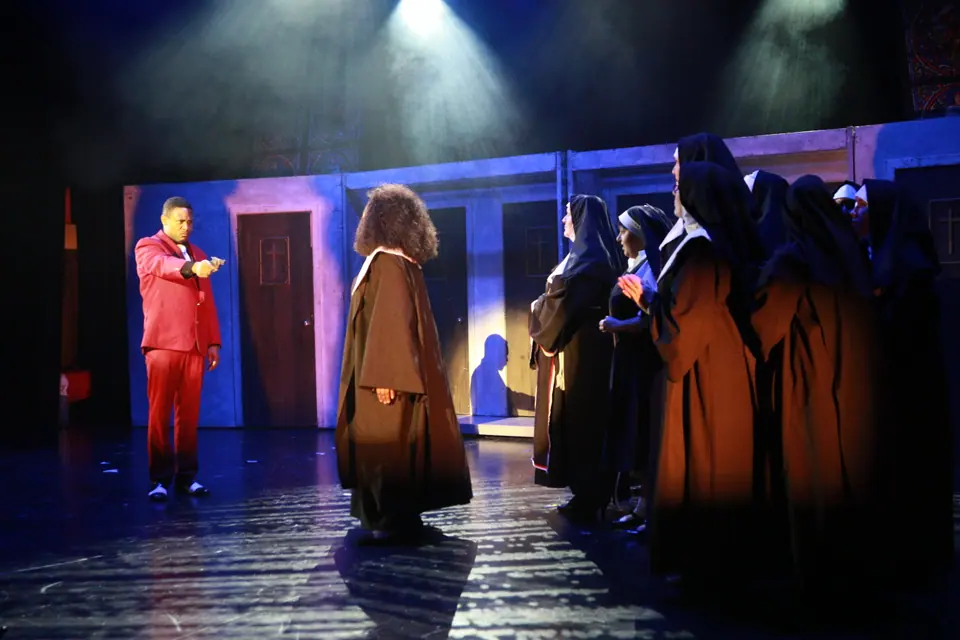 Willenhall Musical Theatre Company's 2019 production of Sister Act at Dormston Mill Theatre, Sedgley. Photograph 221 of 234.