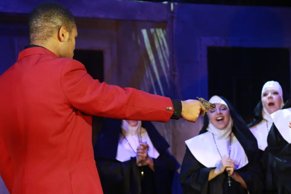 Willenhall Musical Theatre Company's 2019 production of Sister Act at Dormston Mill Theatre, Sedgley. Photograph 223 of 234.