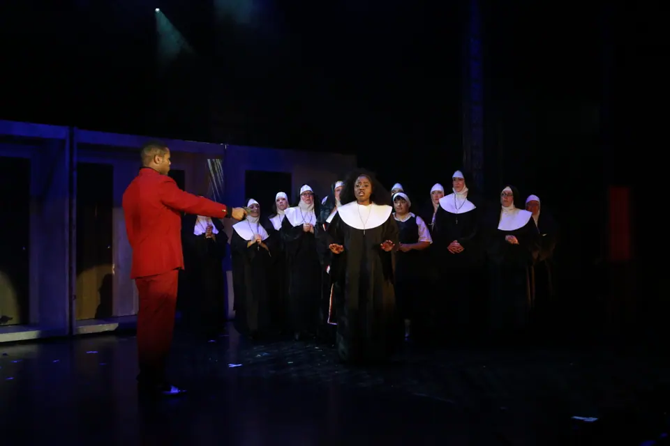 Willenhall Musical Theatre Company's 2019 production of Sister Act at Dormston Mill Theatre, Sedgley. Photograph 224 of 234.