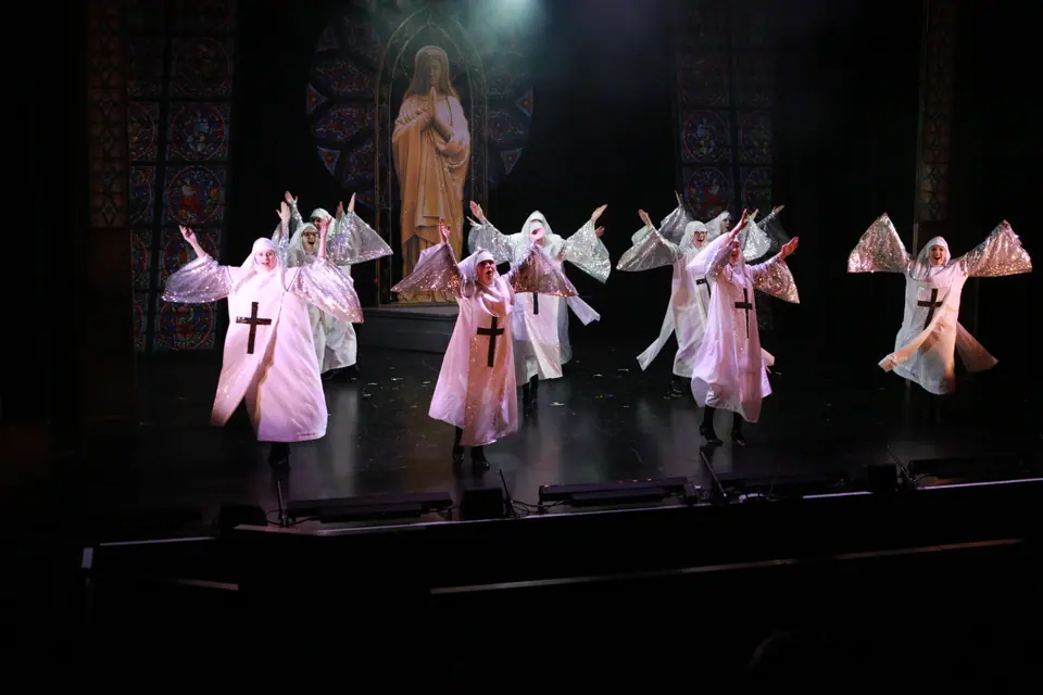 Willenhall Musical Theatre Company's 2019 production of Sister Act at Dormston Mill Theatre, Sedgley. Photograph 230 of 234.