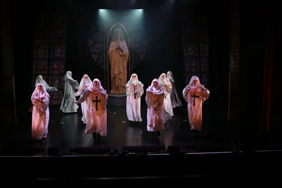Willenhall Musical Theatre Company's 2019 production of Sister Act at Dormston Mill Theatre, Sedgley. Photograph 231 of 234.