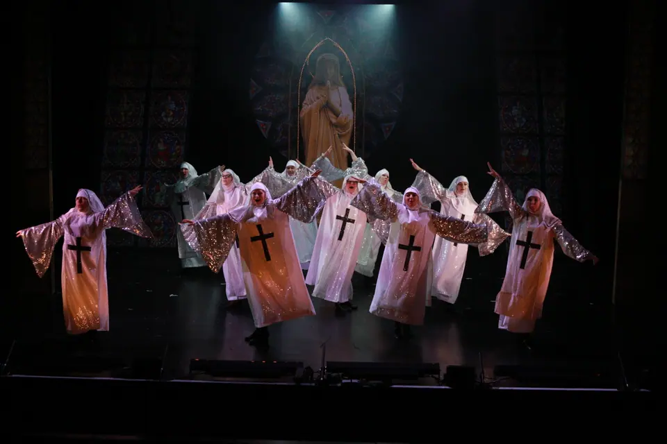 Willenhall Musical Theatre Company's 2019 production of Sister Act at Dormston Mill Theatre, Sedgley. Photograph 232 of 234.