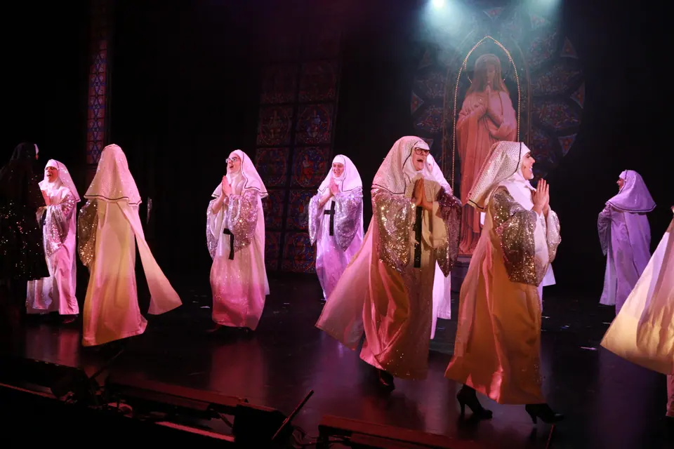 Willenhall Musical Theatre Company's 2019 production of Sister Act at Dormston Mill Theatre, Sedgley. Photograph 234 of 234.