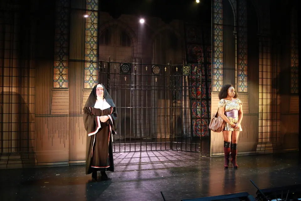 Willenhall Musical Theatre Company's 2019 production of Sister Act at Dormston Mill Theatre, Sedgley. Photograph 24 of 234.