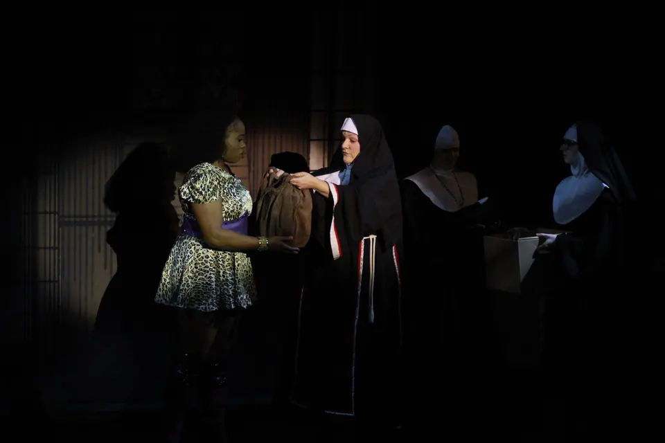 Willenhall Musical Theatre Company's 2019 production of Sister Act at Dormston Mill Theatre, Sedgley. Photograph 26 of 234.